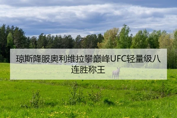 琼斯降服奥利维拉攀巅峰UFC轻量级八连胜称王